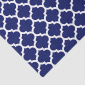 Navy Blue White Moroccan Quatrefoil Pattern #5 Tissuepapier (Detail)
