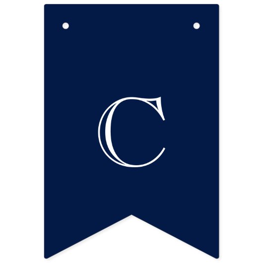 Navy Blue & White Nautical Gefeliciteerd Vlaggetjes (Eerste vlag)