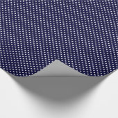 Navy Blue White Polka Dot Pattern Cadeaupapier (Hoek)