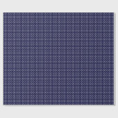 Navy Blue White Polka Dot Pattern Cadeaupapier (Vlak)