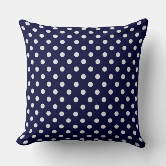 Navy Blue White Polka Dot Pattern Kussen (Voorkant)