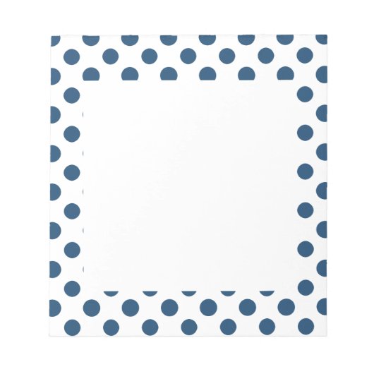 Navy Blue White Polka Dots Pattern Notitieblok (Voorkant)