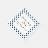 Navy Blue White Polka Dots Pattern Servet (Hoek)