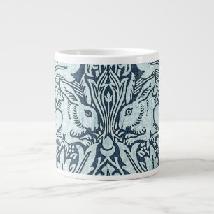 Navy Blue White Rabbit William Morris Coffee Mok