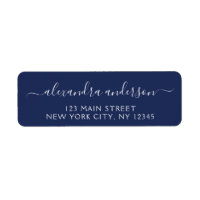 Navy Blue White Script Typography Wedding Event
