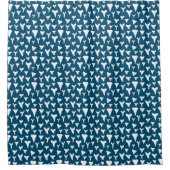 Navy Blue White Shark Teeth Pattern Shark ThACHT Douchegordijn (Voorkant)