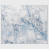 Navy Blue White Silver Gray Carrara Marble Stone Cadeaupapier (Vlak)