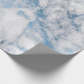 Navy Blue White Silver Gray Carrara Marble Stone Cadeaupapier (Hoek)