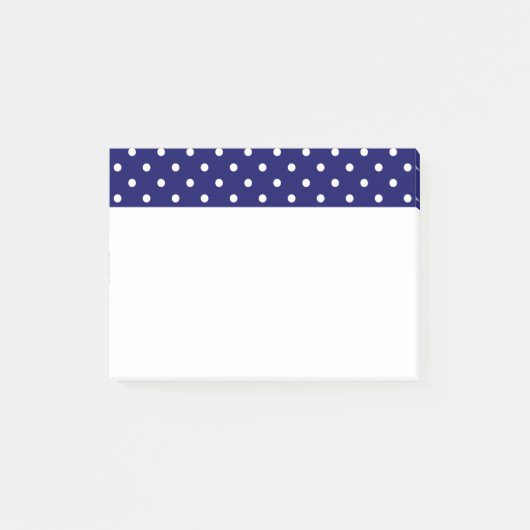 Navy Blue White Spotty Polka Dot Pattern Post-it® Notes (Voorkant)