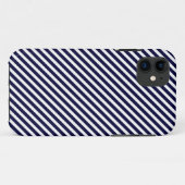 Navy Blue & White Striped iPhone 5 Coque (Dos (Horizontal))