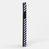 Navy Blue & White Striped iPhone 5 Coque (Dos/Droite)