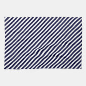 Navy Blue & White Striped Pattern Theedoek (Horizontaal)