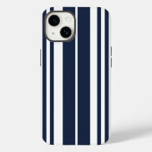 Navy Blue White Stripes Bold Case-Mate iPhone Case (Achterkant)