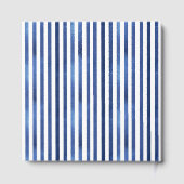 Navy Blue & White Stripes Coastal Nautical Design (Verso)