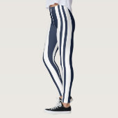 Navy Blue White Stripes Leggings (Links)