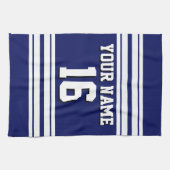 Navy Blue White Team Jersey Theedoek (Horizontaal)