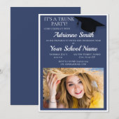 Navy Blue White Trunk College Foto Kaart (Voorkant / Achterkant)