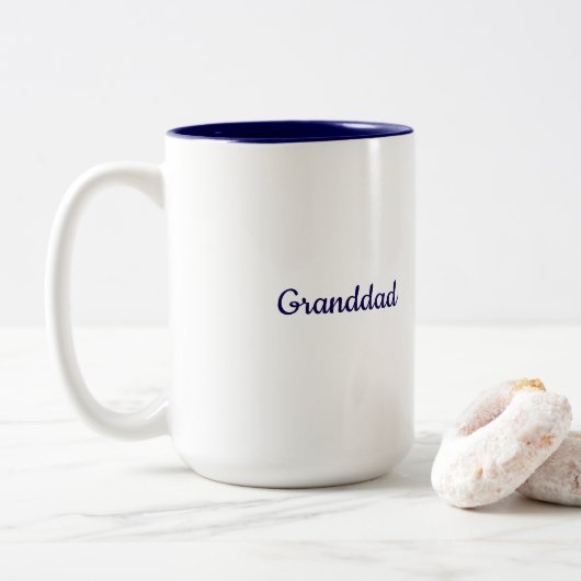 Navy Blue White Two Tone Mug (Avec donut)