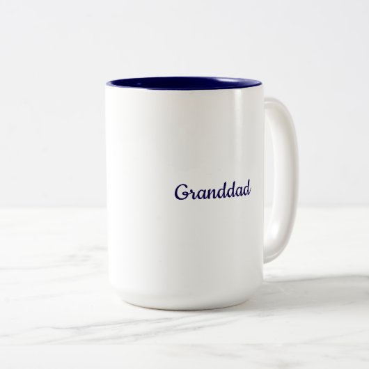 Navy Blue White Two Tone Mug (Devant droit)