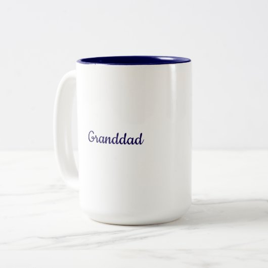 Navy Blue White Two Tone Mug (Devant gauche)