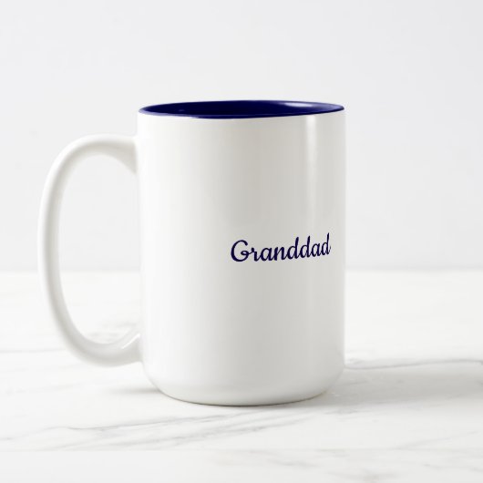 Navy Blue White Two Tone Mug (Gauche)