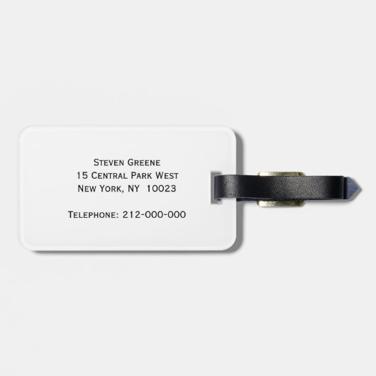 Navy Blue Wht Chevron Paars Quatrefoil Monogram Bagagelabel (Achterkant horizontaal)