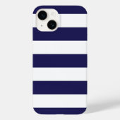 Navy Blue Wide Stripe iPhone Case (Achterkant)