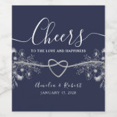 Navy Blue Wijnetiket Wijn Etiket (Enkel label)