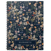 Navy Blue Wildflower Notitieboek