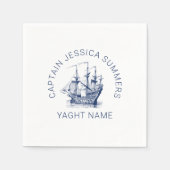 Navy-Blue Wind Sailing  Nautische Boot Servet (Voorkant)