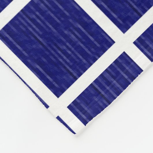 Navy Blue Windowpane Plaid Pattern Fleece Deken (Hoek)