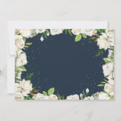 Navy Blue Winter Floral Baptism Bedankkaart (Achterkant)