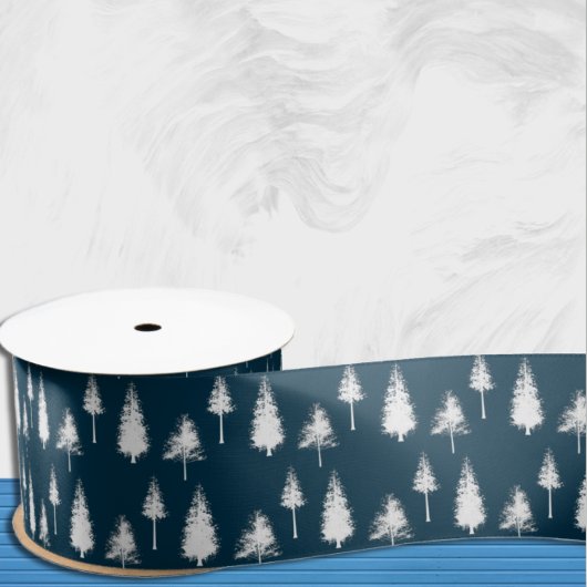 Navy Blue Winter Trees Lint
