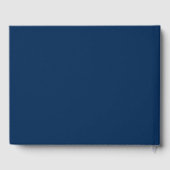 Navy Blue Winter Wonderland Pine Kerstbruiloft Gastenboek (Achterkant)