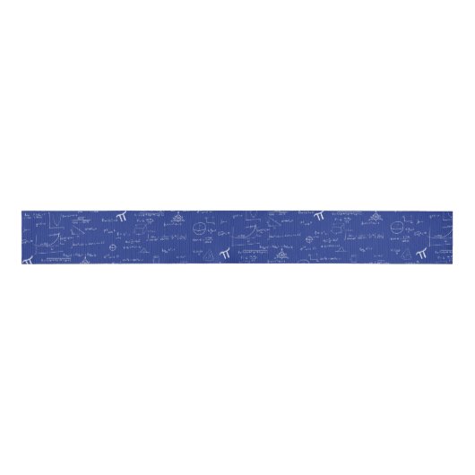 Navy Blue Wiskunde Formulas Grosgrain Lint (Voorkant)