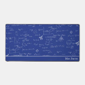 Navy Blue Wiskunde Formulas Vergelijkingen Leraar Bureaumat (Voorkant)