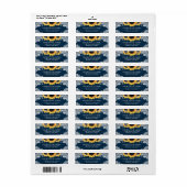 Navy Blue Wood Sunflower Return Address Labels (Full Sheet)