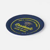 Navy Blue Yellow Afstuderen aangepaste afstudeerfe Papieren Bordje (Gekanteld)