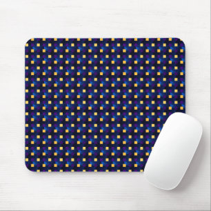 Navy Blue Yellow Cute Modern Pattern Pixel Art Muismat