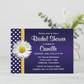 Navy Blue Yellow Daisy Bridal Shower Kaart (Staand voorkant)