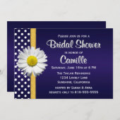 Navy Blue Yellow Daisy Bridal Shower Kaart (Voorkant / Achterkant)