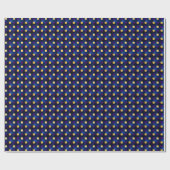 Navy Blue Yellow Pixels Cool Abstract Pattern Geek Cadeaupapier (Vlak)