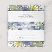 Navy Blue Yellow White Floral Wedding (Buitenkant ongevouwen)