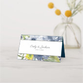 Navy Blue Yellow White Floral Wedding (Achterkant)