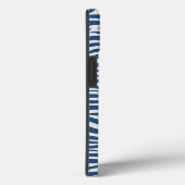Navy Blue Zebra Animal Stripes Pattern Case-Mate iPhone Case (Achterkant / Rechts)