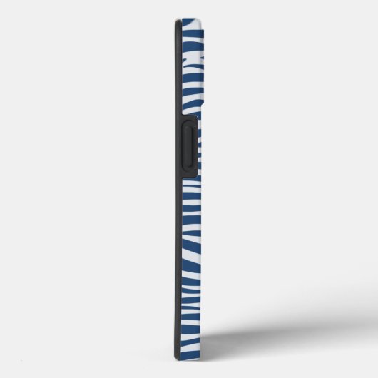 Navy Blue Zebra Animal Stripes Pattern Case-Mate iPhone Case (Achterkant / Rechts)