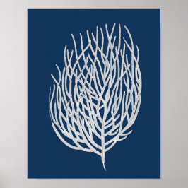 Navy Blue Zee Coral #9 Beach Decor wall art Poster