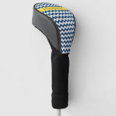 Navy Blue Zigzag, Navy Blue Chevron, Jouw naam Golfheadcover (Schuin)