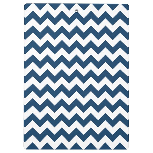 Navy Blue Zigzag, Navy Blue Chevron, Jouw naam Klembord (Achterkant)
