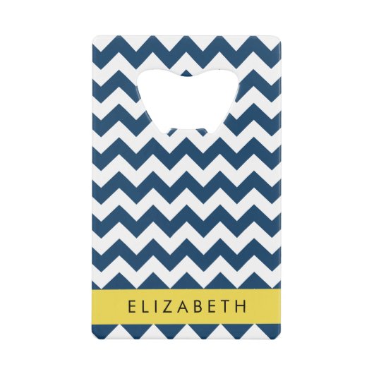 Navy Blue Zigzag, Navy Blue Chevron, Votre nom (Devant)